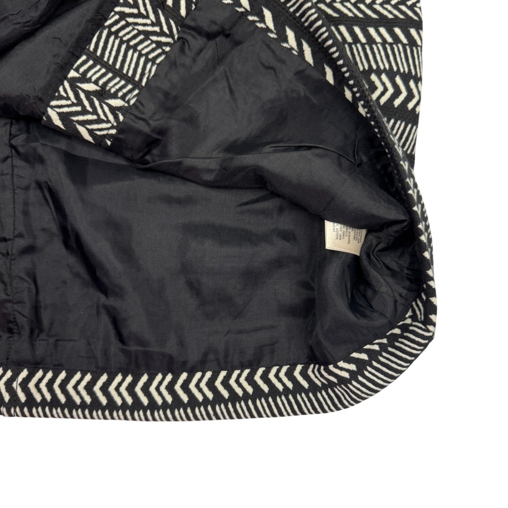 Maeve Black White Geometric Print A Line‎ Button Front Mini Skirt Size 0 Y2K - Picture 5 of 12